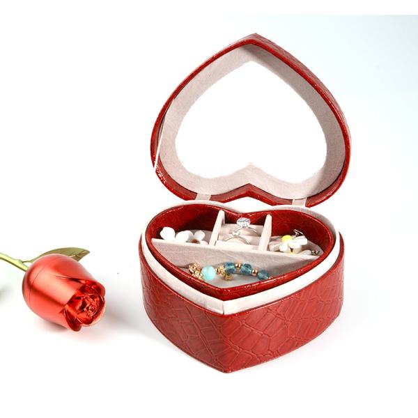 Buy cheap jewelry box making with leather red jewelry box from wholesalers