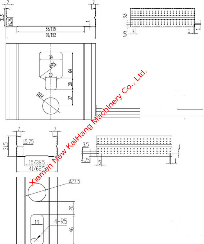 Twin Rows Roof Panel Roll Forming Machine 5T Weight For Ridge Cap Panel