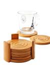 round shape bamboo cup coaster tea coaster with coaster holder and hot sell