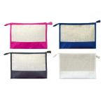 Linen cosmetic pouch