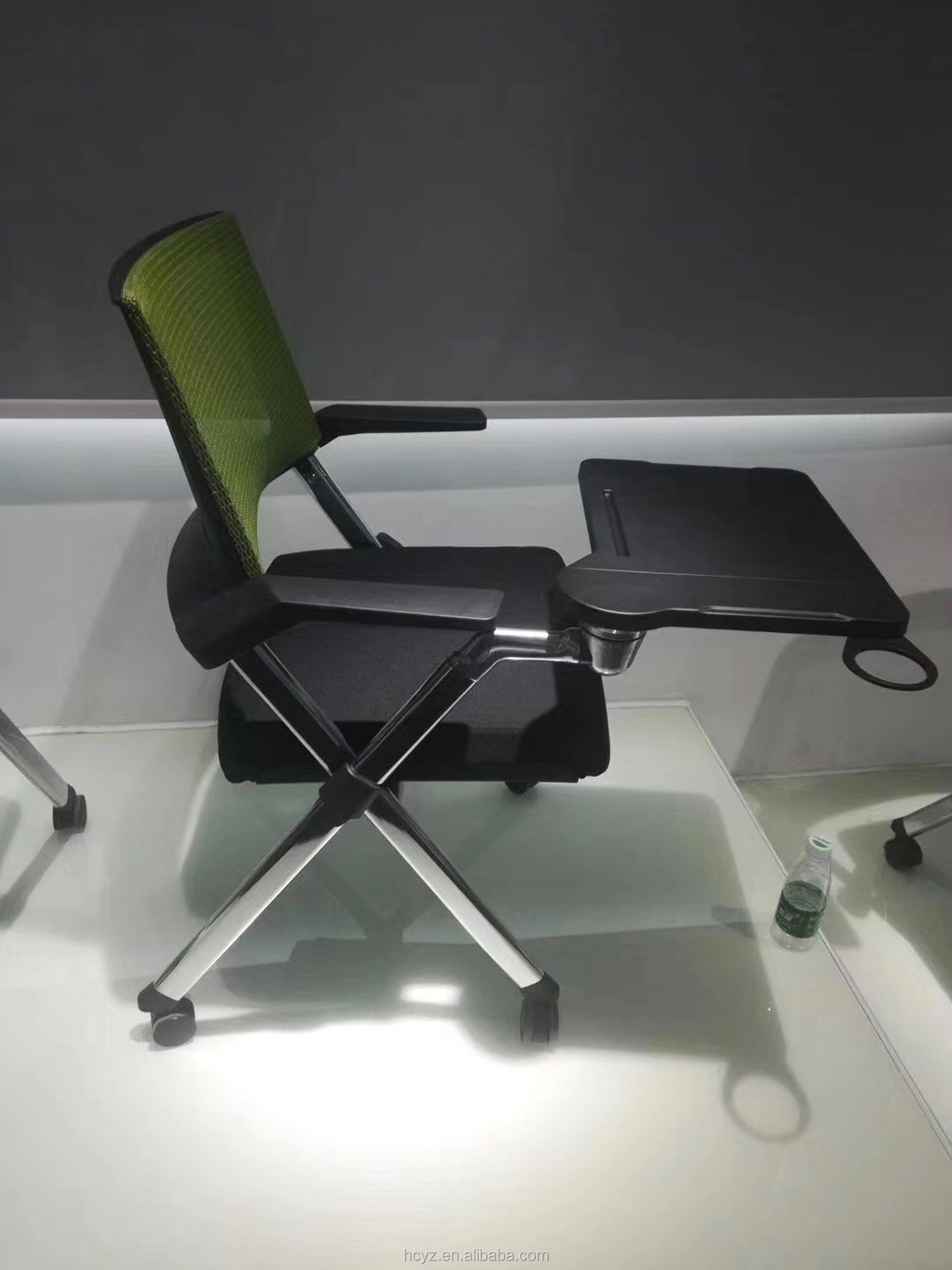 Foldable Office Mesh Training Chair With Writing Pad and Tablet for Full Function
