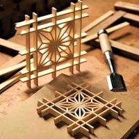 Buy cheap Japanese Hinoki Decorative Wood Kumiko Solid Pine Wood Partition product