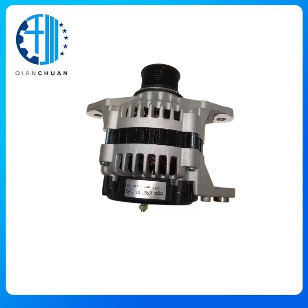 24V 70A 8PK Alternator 21E6-40030 3874863 8600407 for Hyundai R210LC-7 R210LC-9 Excavator Spare Parts for Machinery Construction