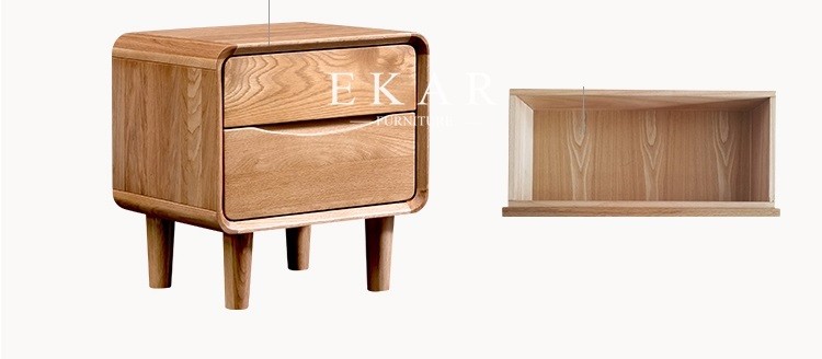 Bedside Table Bedroom Furniture White Oak Nightstand With Drawer