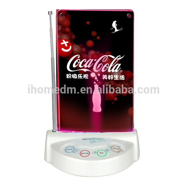 C200 Nice customized language logo wireless call button with menu folder