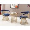 Buy cheap Gold Vertical Moulding Frame Stainless Steel Coffee Table Commercial Indoor Furniture from wholesalers