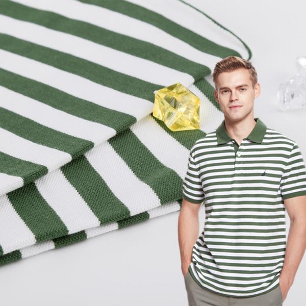 Buy cheap Wrinkle Resistant Striped Knit Fabric 100% Cotton Fashion Clear Texture from wholesalers