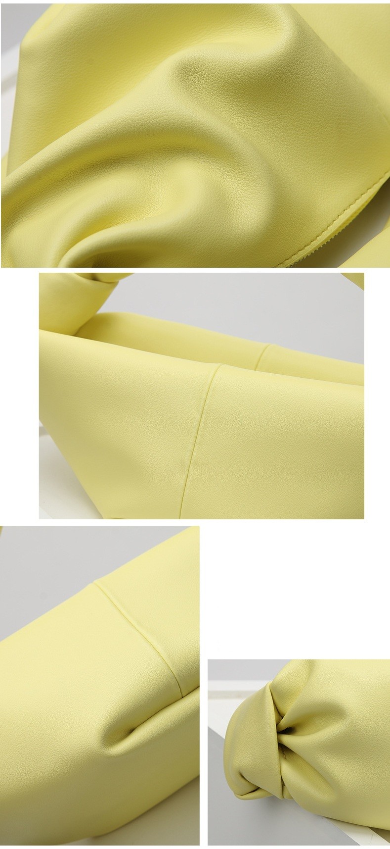 Yellow Handbags Spring Genuine Leather Dumpling Bags Factory Wholesale