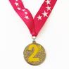 Buy cheap Glitter Color Epoxy Coated Iron Custom Gymnastics Medals With Sublimation Ribbon from wholesalers