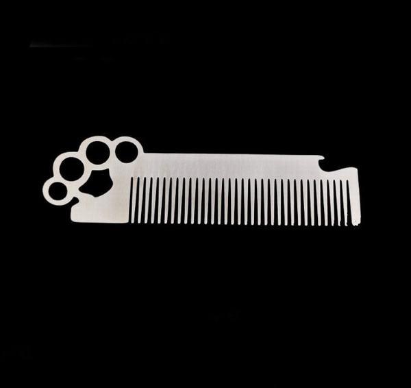 Buy cheap Custom cool innovative men gift, engrave logo stainless steel hand long barber beard comb bottle opener from wholesalers