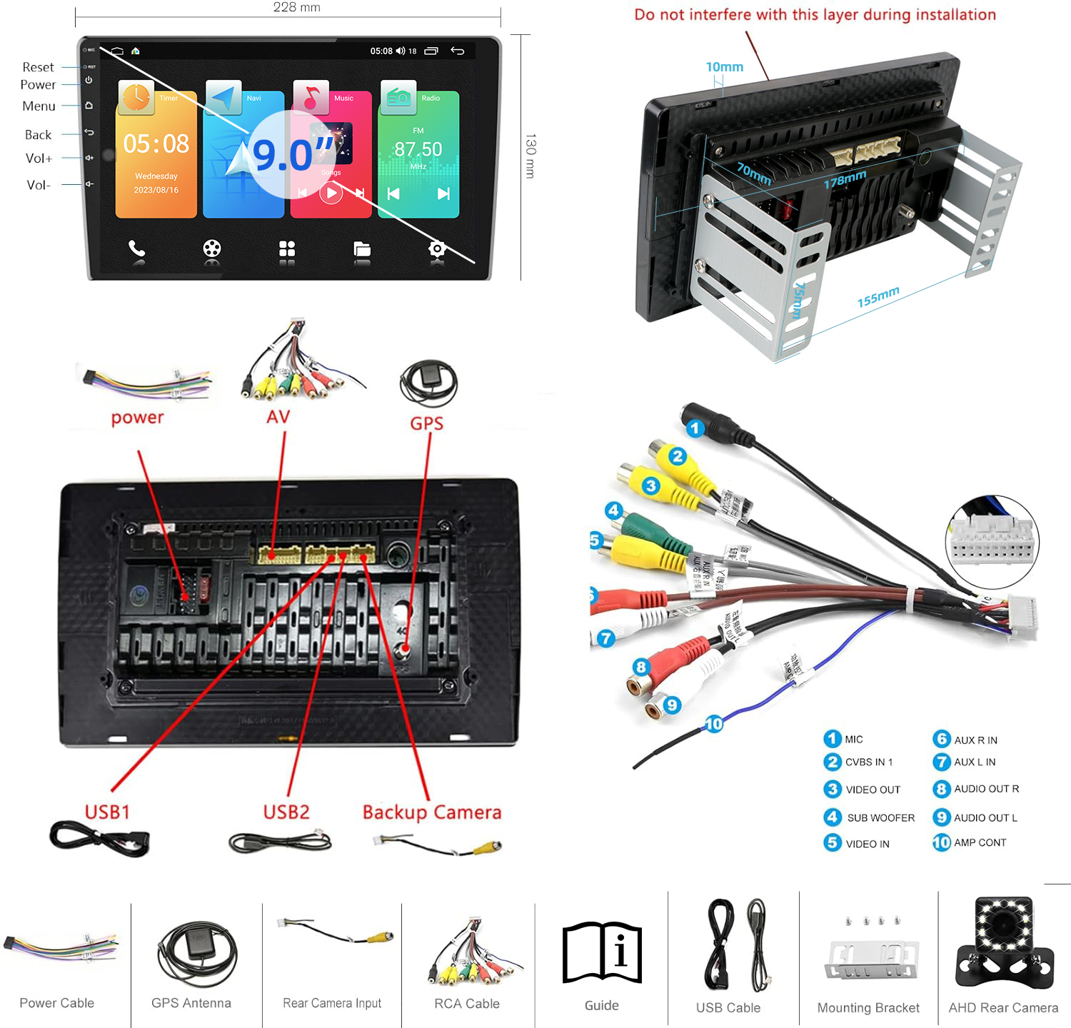 Original FM Transmitter Android Car Stereo with 7/9/10 Inch Touch Screen and GPS Wifi