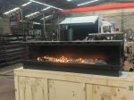 Three-sided gas fireplace Propane Gas Natural Gas Fireplaces European Black