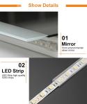 Anti Corrosion Frameless Led Bathroom Mirror Copper Free Flexible Strip