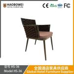 Outdoor Wicker Sofa Chair Nordic Solid Wood Open Air Balcony Garden Waterproof