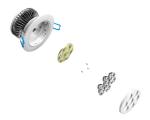 OEM 7W 110V / 230V / 240V 630LM LED Ceiling Lamp with Aluminum Fin 45 / 60 / 90