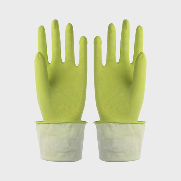 Buy cheap Cotton Flocklined Kittchen Rubber Gloves Latex Gloves For Household Work from wholesalers