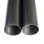 Gloss Finish Roll Wrapped 15MM Carbon Fiber Tube Twill Weave UV Resistant