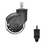 3 Inch Grip Ring Stem Soft PU Wheels Transparent Swivel Plug In Office Chair