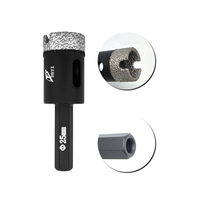 Hole Saw Dry Use Diamond Core Bore Bits 1/8" 6mm Vacuum Brazed For Granite