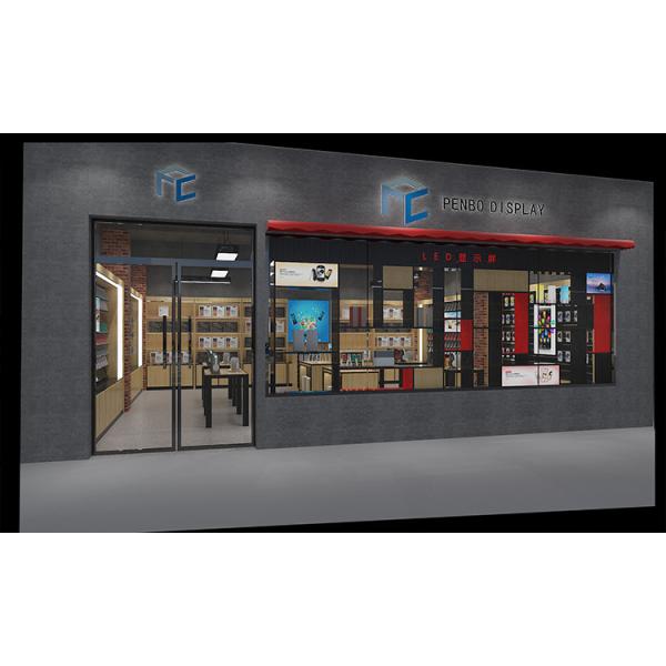 Buy cheap 1500mm Long Cell Phone Display Showcase T4 LED 2400mm Width Mobile Phone Display Cabinet from wholesalers