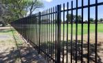2100mm Height X 2450mm Width Square Flat Picket HERCULES Steel Fence 25mm
