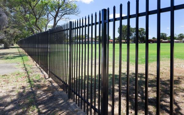 Quality Galvanised Steel Iron Fence,Tubular Panels 2.1M H x 2.4M W Black for sale