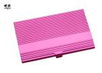 Pink Aluminum Business Card Holder Case For Women Unique Square Shape