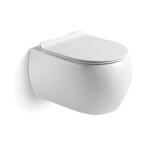 Buy cheap Special shape Ceramic Rimless Wall Hung Toilet With Toilet Seat Cover from wholesalers