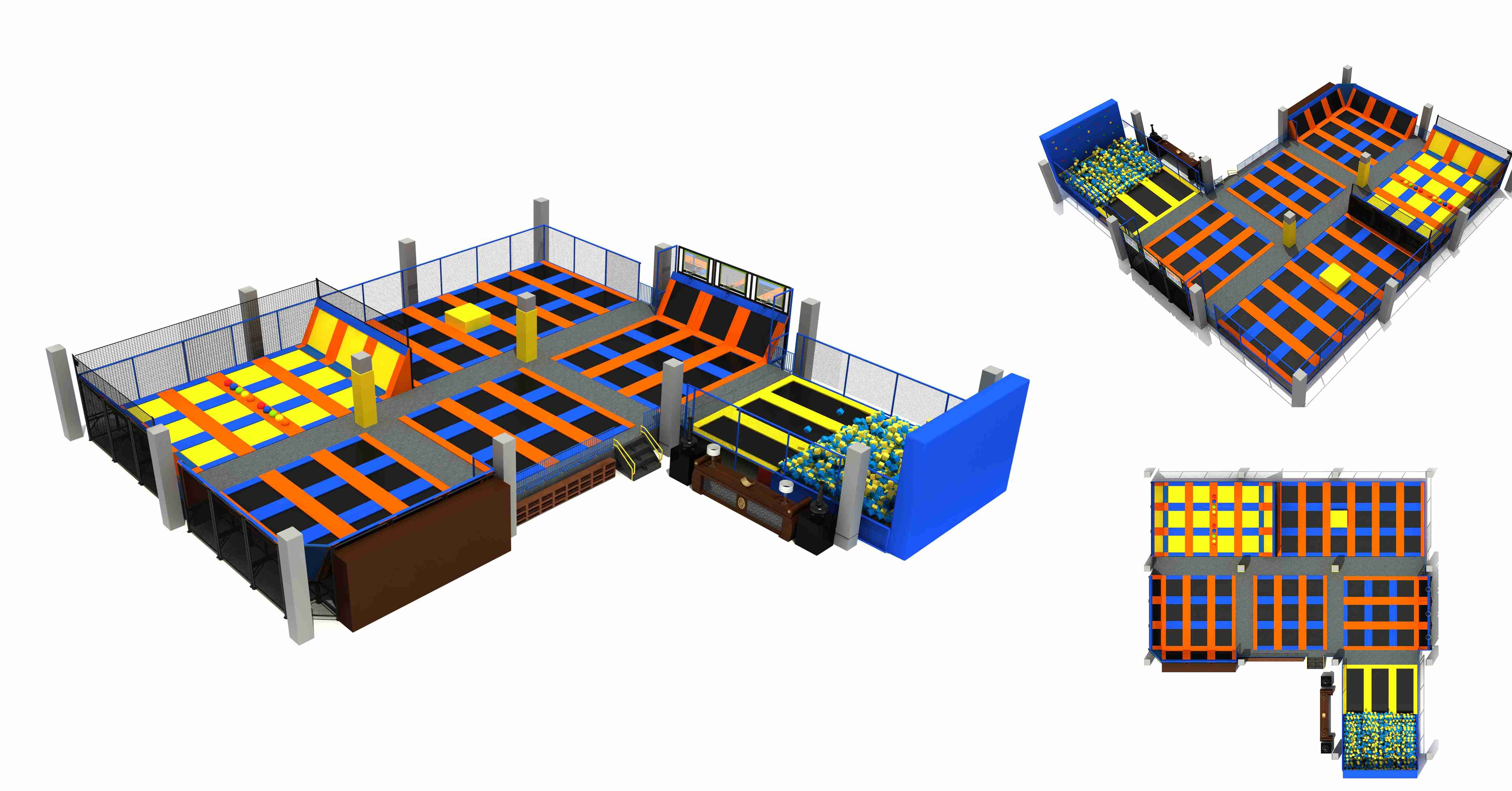 756M2 Free Jumping/ Indoor Trampoline Park / Kids Indoor Jumping Bed For Fun/ Amusement Trampoline