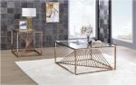 Metal Geometric Frame Coffee Table Console Table with Stainless Steel Base