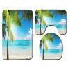 Buy cheap Washable 3 Piece Toilet Mat Set Sea And Sand Beach Scene Bath Mat from wholesalers