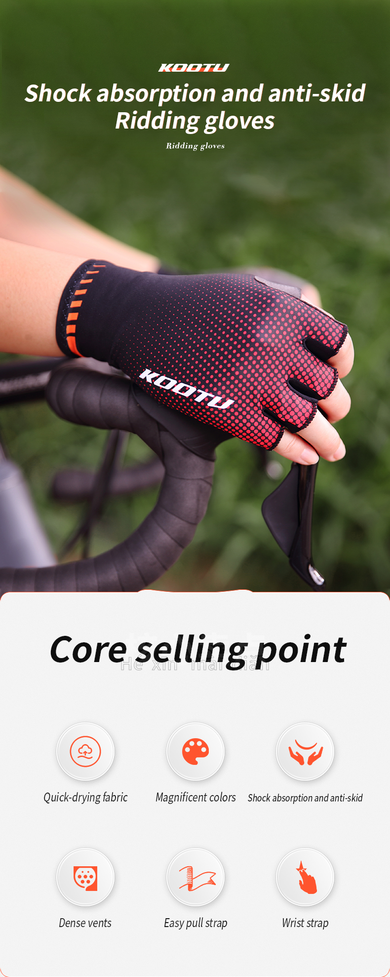 Women Men Road Cycling Gloves Half Finger Breathable Polyester Material