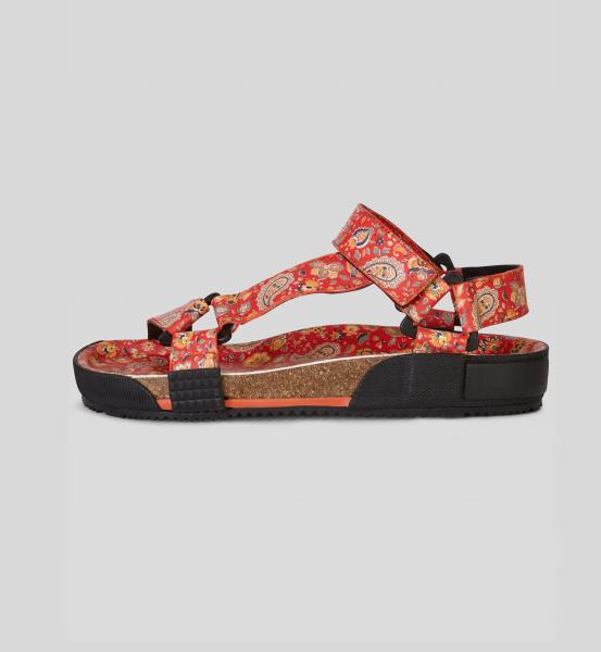 Buy cheap OEM Casual Flat Sandals For Ladies With Coral Red Bezli Floral Straps from wholesalers