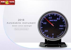 Wholesale Racing Car Oil Pressure Gauge , Oil Pressure Meter 0 - 1000 Kpa With LED / Buzzer Warning from china suppliers