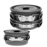 Black Aluminium Alloy Camping Pot Set 0.8mm Thickness THNH-03