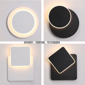 Wholesale Can Rotating Square Or Circular Iron LED Wall Lamp White Or Black from china suppliers