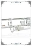Straight Tube Smoking Water Pipe Double Honeycomb Turbine Perc Thickness 38*5mm