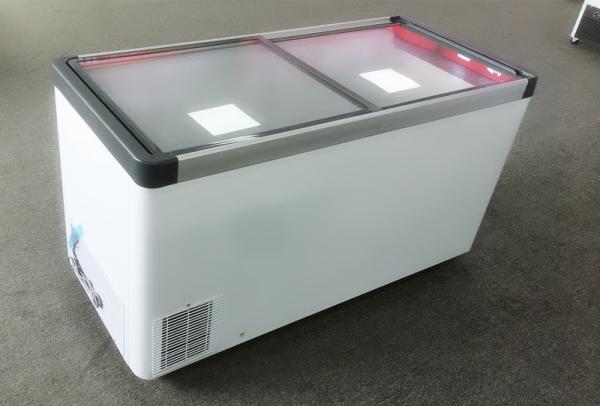 Buy cheap Commercial horizontal cold food chest island display freezer for supermarket with 2 sliding door from wholesalers