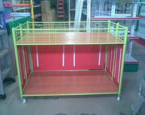 Buy cheap Steel Supermarket Clothes Promotion Cart / Hand Push Exihibition Display Table from wholesalers