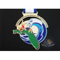 Buy cheap Customized Taekwondo Or wrestling Metal Award Medals with Sublimated Ribbon product