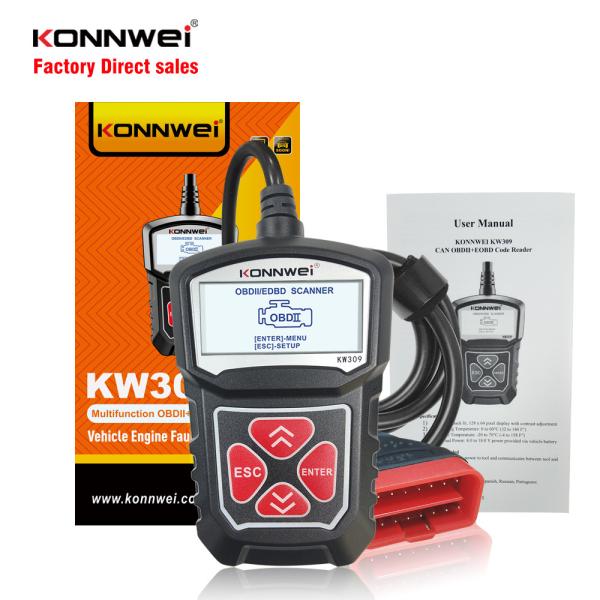 Universal 8-18V 2.0" Obd2 Auto Diagnostic Tool Konnwei KW309 for Gasoline and