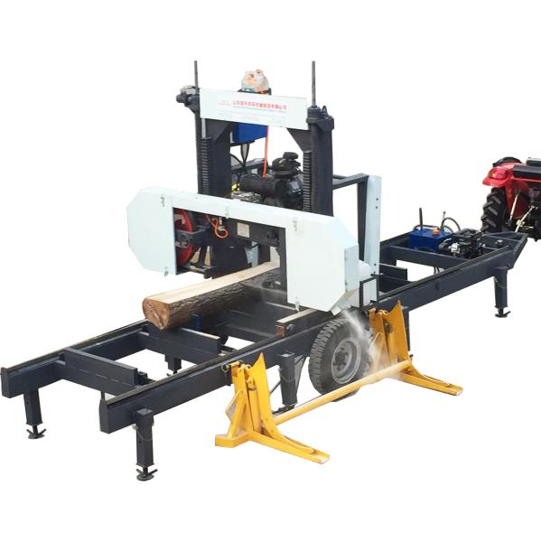 Buy cheap Wood log Cutting Sawmill Portable lumber bandsaw mill with hydraulic log loading arm from wholesalers