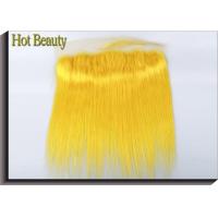 Buy cheap Customized Yellow Human Hair Virgin Lace Frontal Straight Durable Swiss Lace product