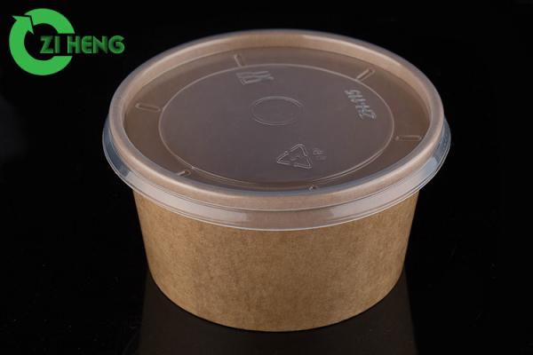 Buy cheap Food Use Kraft Paper Biodegradable Bowl 16oz With PP Lid For Salad Soup from wholesalers