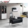 Buy cheap Black Brown Glass Top On Wood Table With Metal Legs Home Office Furniture from wholesalers