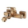 Buy cheap 2 Spout Antique Brass Bath Mixer Taps Bathroom Shower Tub Faucet from wholesalers
