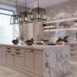 Luxury Complete Full Set White Kichen Cabinets Furniture Solid Wood Walnut Flat