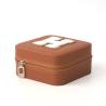 Buy cheap Small Leather Brown Jewelry Organizer Travel Case Jewelry Storage Box from wholesalers