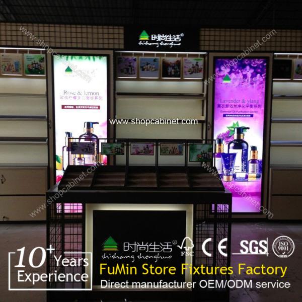 Buy cheap cosmetics store kiosk fixture display show case from wholesalers