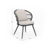 Buy cheap Courtyard Outdoor Dining Set with Round Tempered Glass Table and Rope Weave Armchair from wholesalers